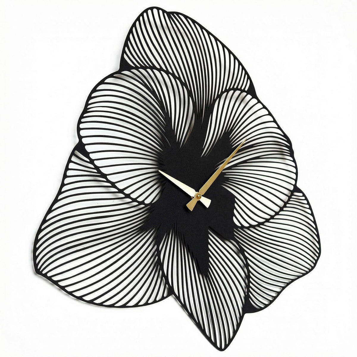 Ceas decorativ metalic de perete, Azalea Metal Wall Clock - APS039 49 - Black, Negru
