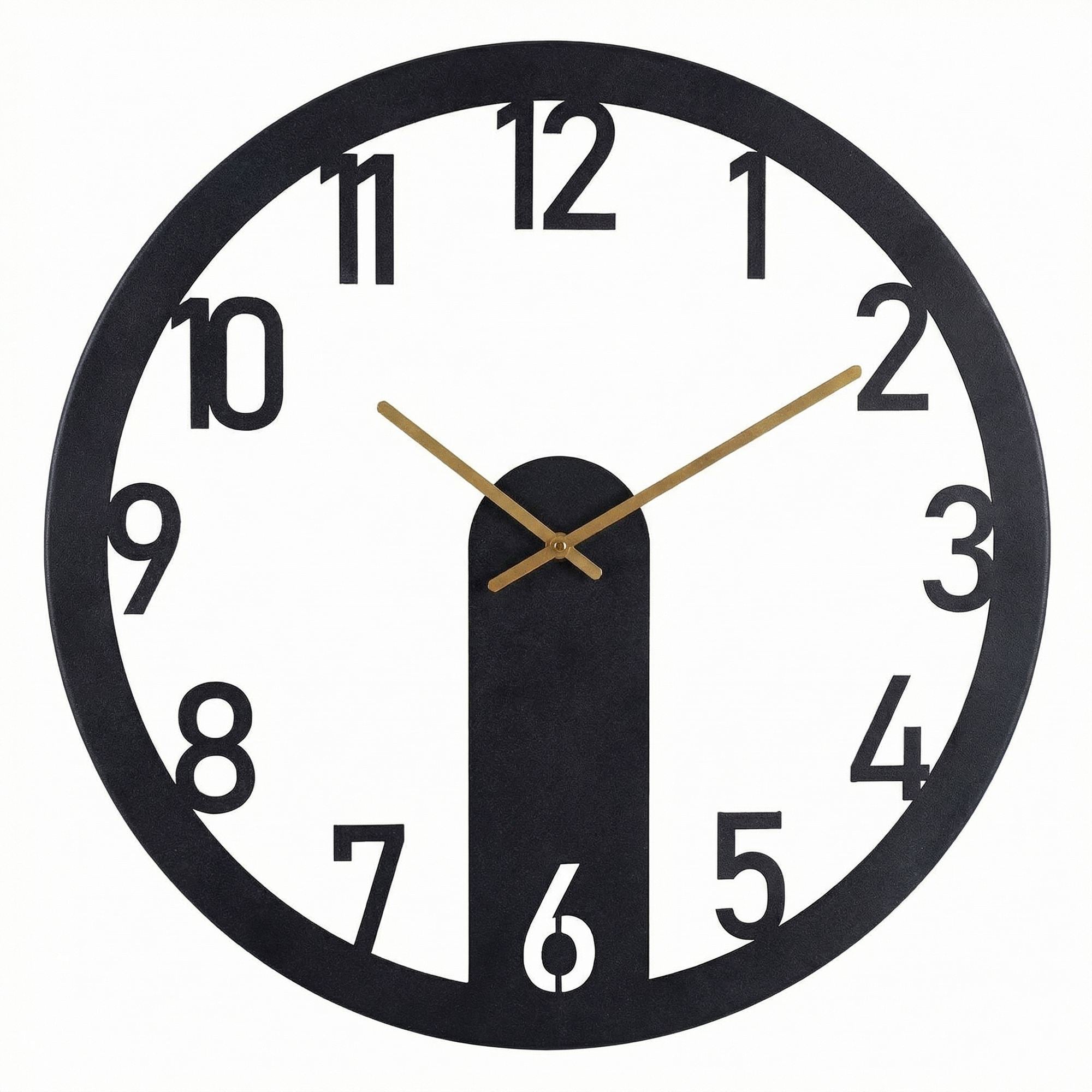Ceas decorativ metalic de perete, Mood Metal Wall Clock - APS114 - Black, Negru / Auriu