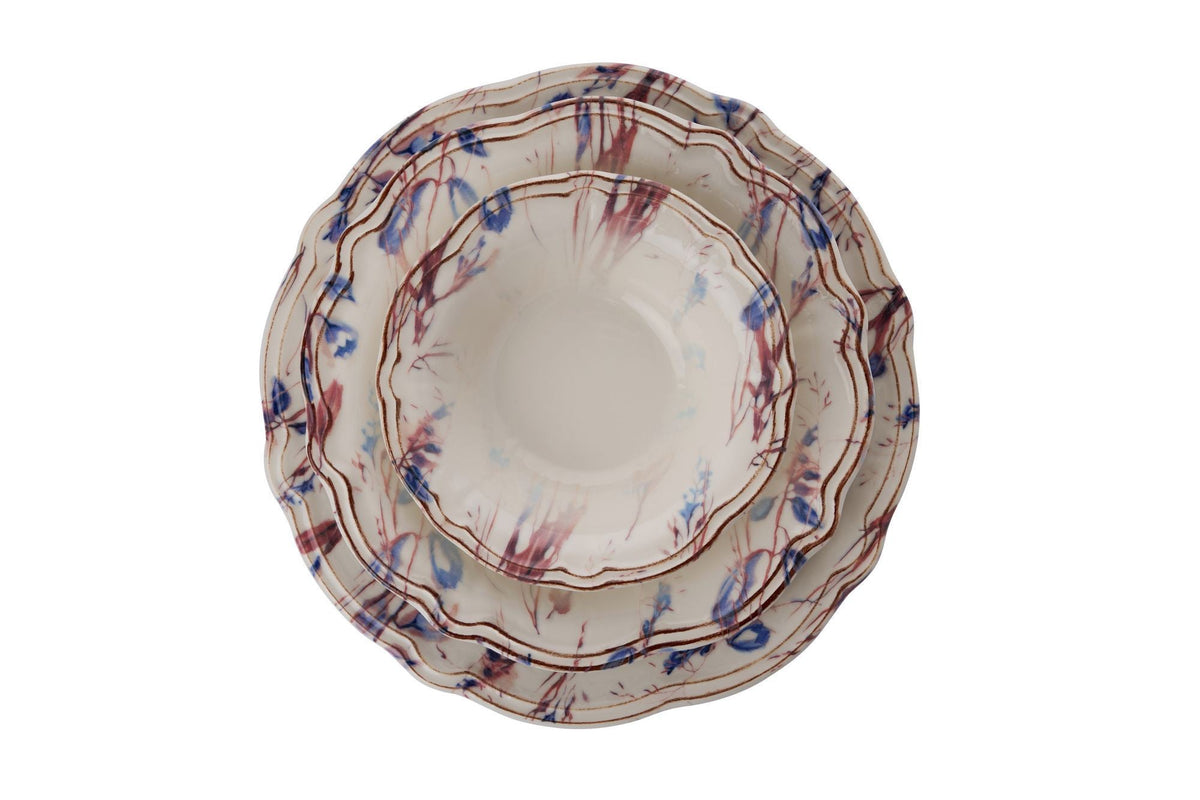 Set veselă (24 piese), Blue Rustica, Bleumarin / Bordo