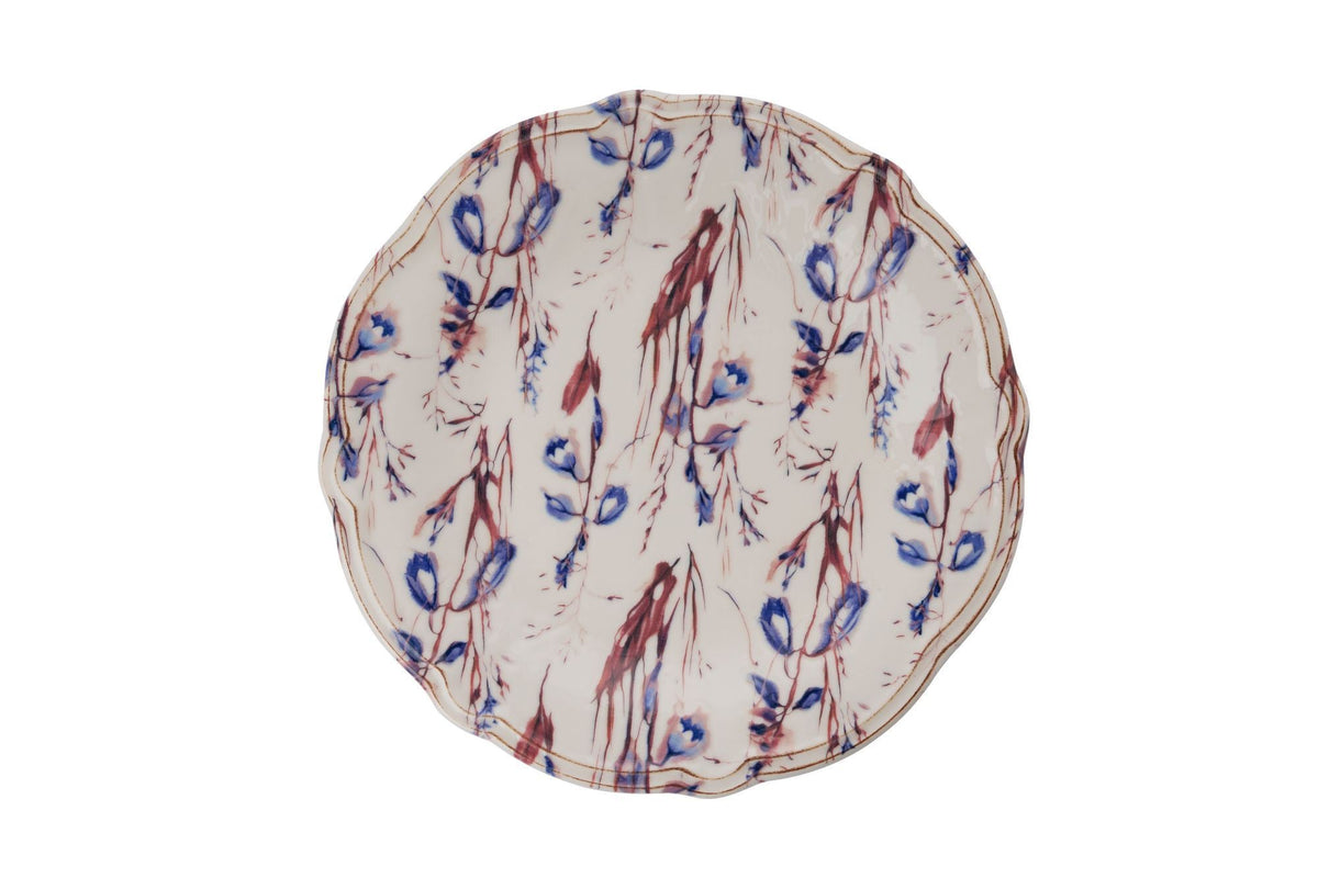Set veselă (24 piese), Blue Rustica, Bleumarin / Bordo