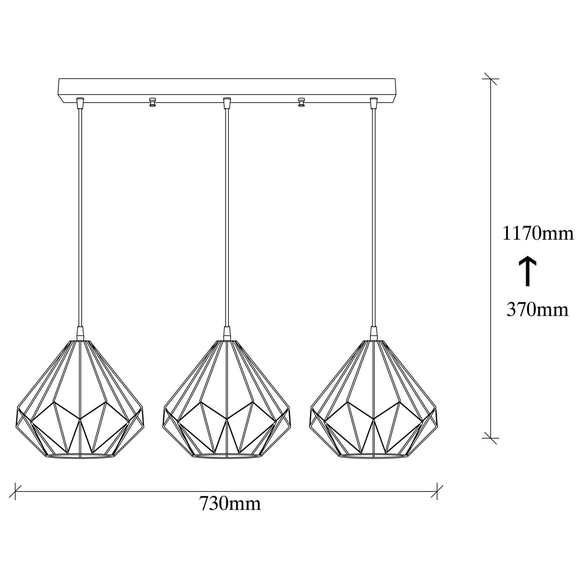 Candelabru, Diamond - 704-S1, Negru