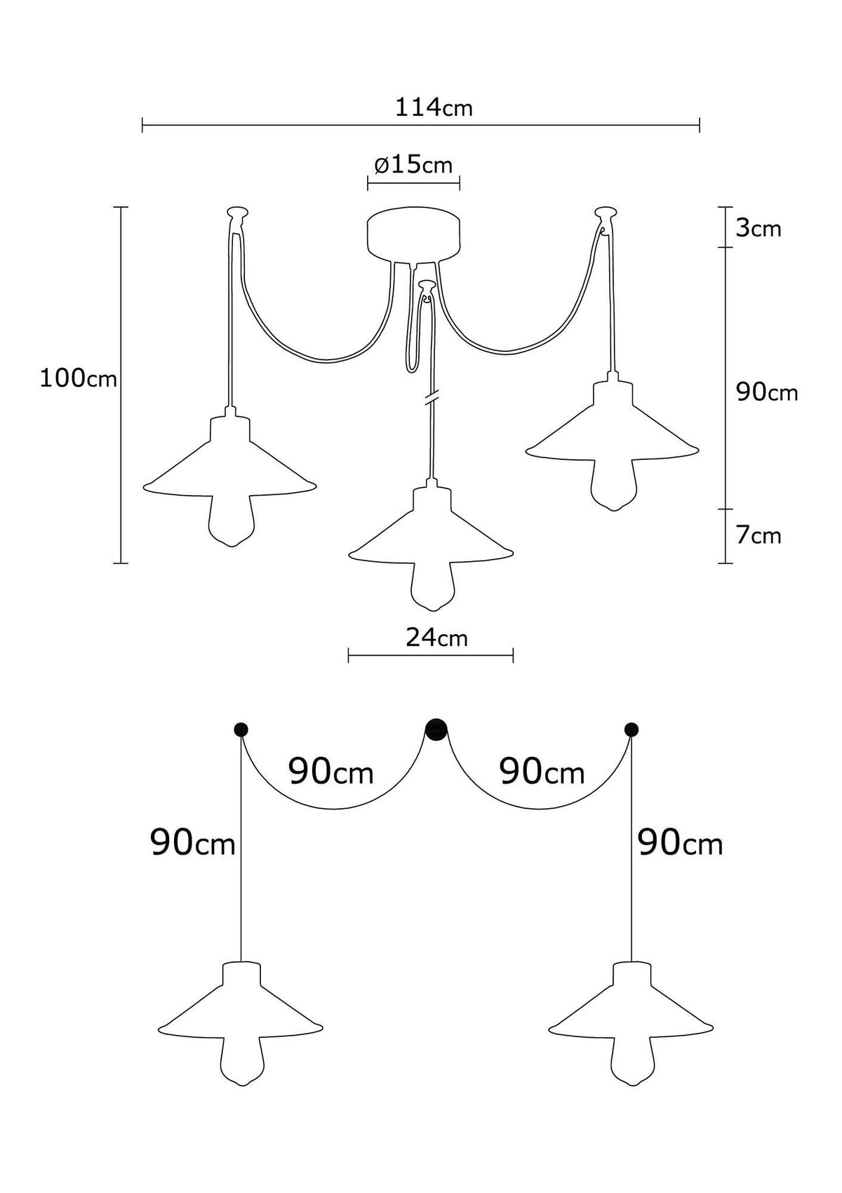 Candelabru, Manavgat - N-546, Negru