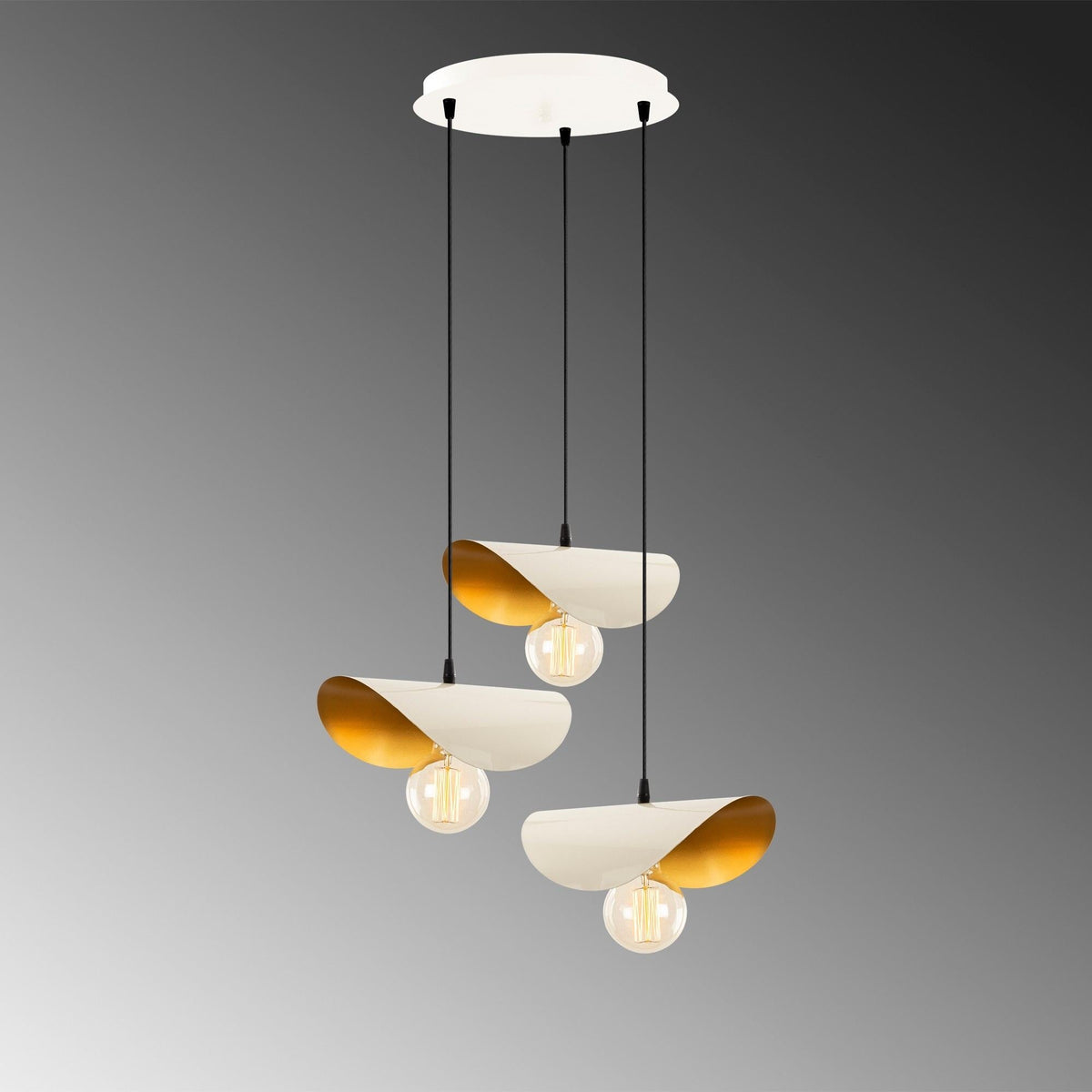 Candelabru, Sivani - MR - 964, Alb / Auriu