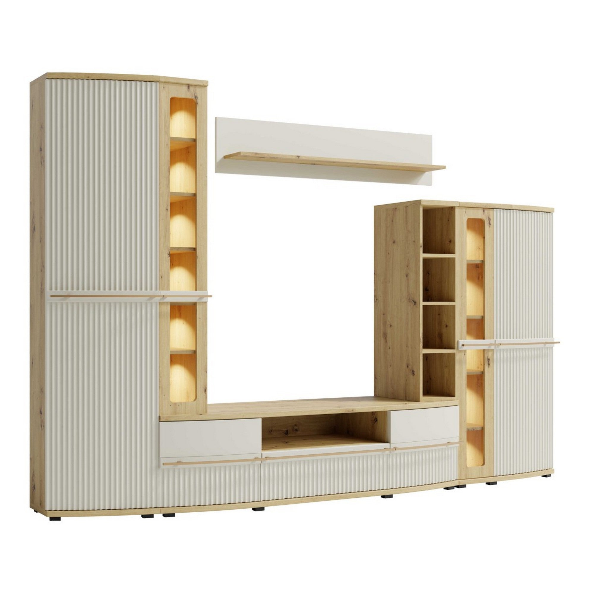 Polita CANDY1 C6, stejar artisan/casmir, PAL, 140x20x27 cm