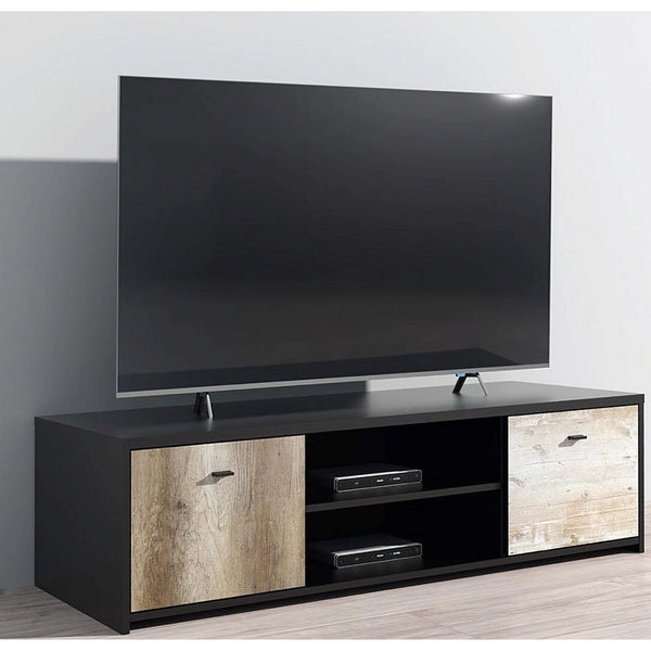 Comoda TV Sanne, negru/maro, PAL, 136x52x39 cm