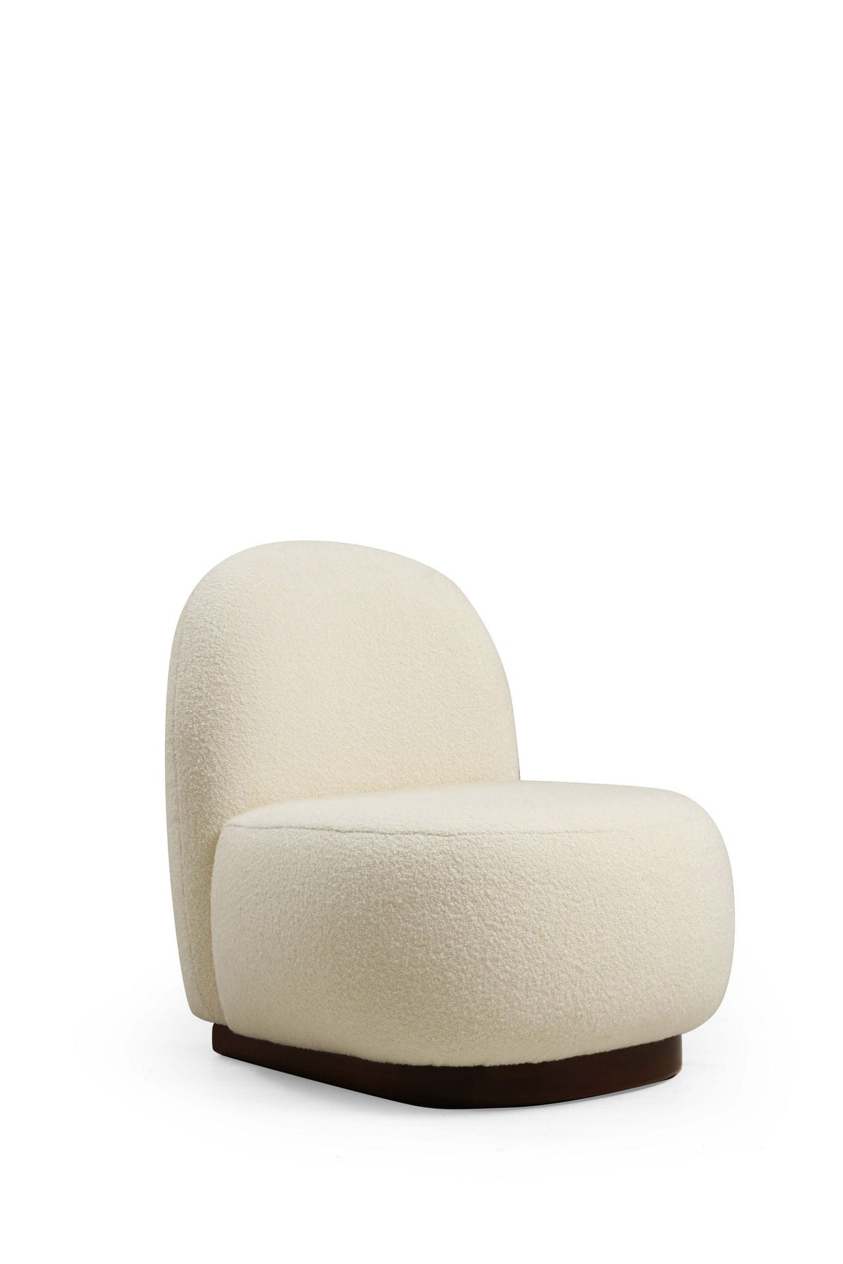 Fotoliu, Tina - Bouclet White, Bouclé Alb