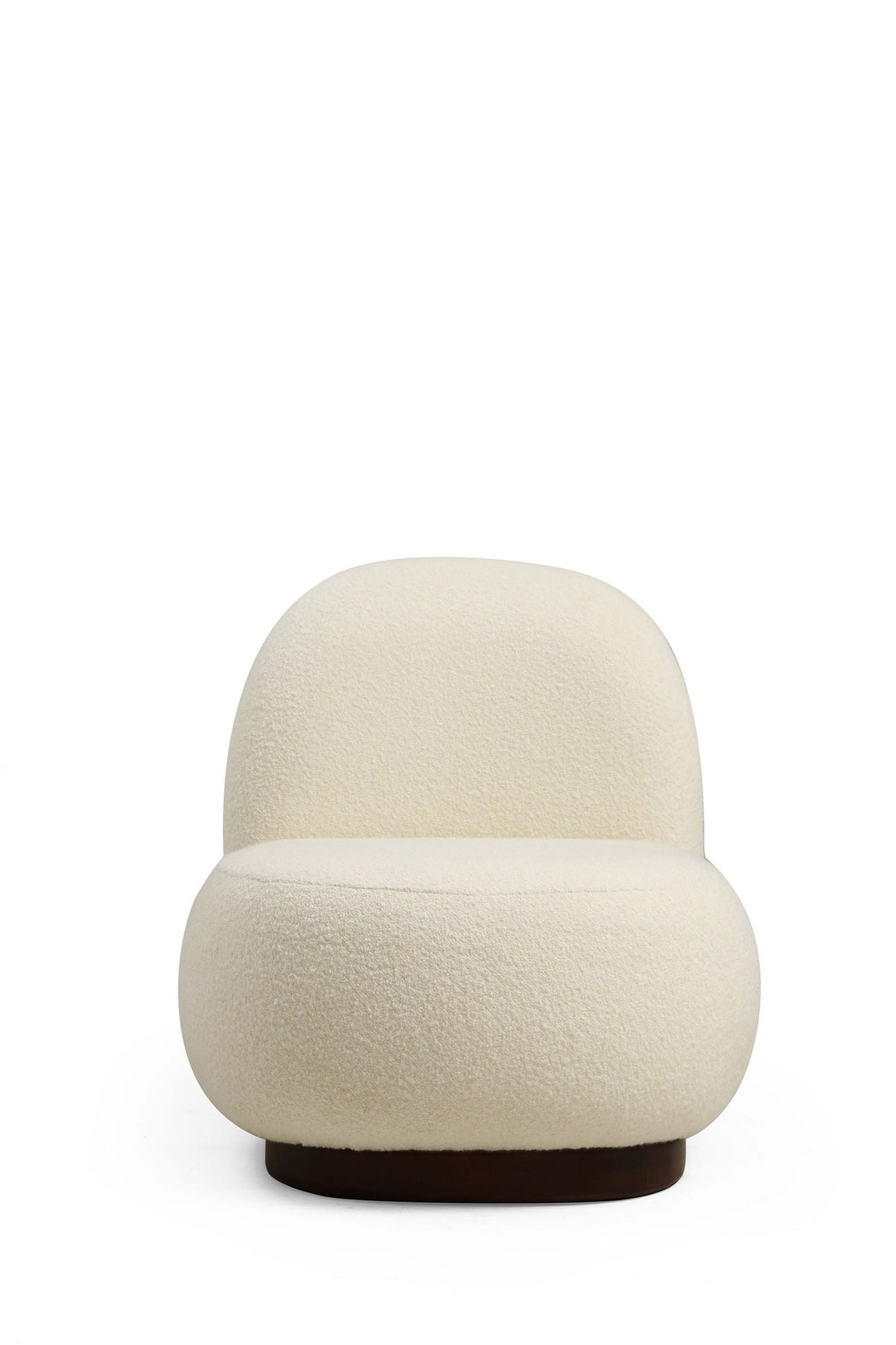 Fotoliu, Tina - Bouclet White, Bouclé Alb