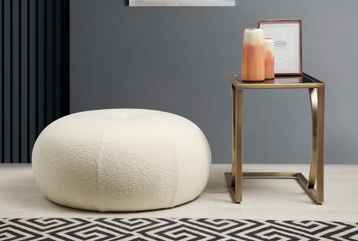Puf, Tina - Bouclet White, Bouclé Alb