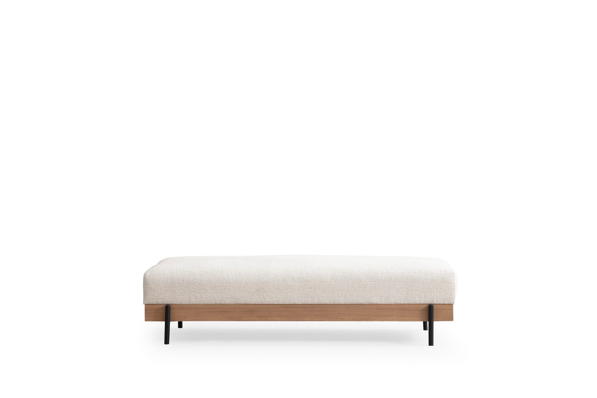 Puf, Eti Oak Pouffe - White, Alb