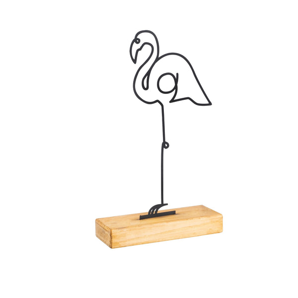 Accesoriu decorativ STORK, stejar/negru, metal/lemn, 20x4x40 cm