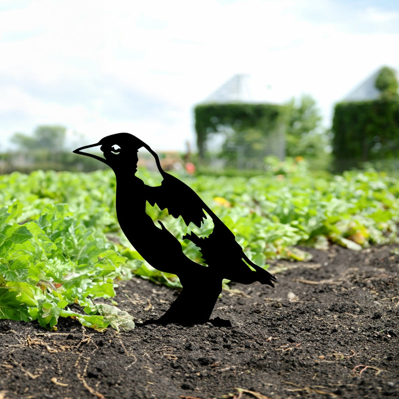 Decoratiune gradina BIRD 03, negru, metal, 23x21 cm