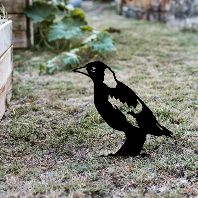 Decoratiune gradina BIRD 03, negru, metal, 23x21 cm