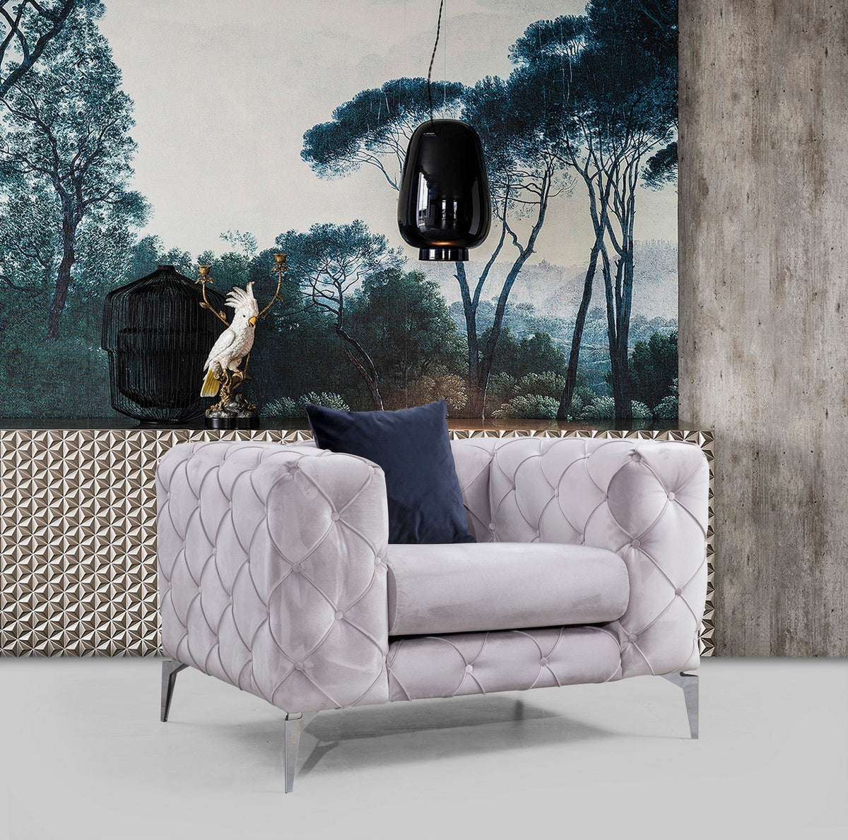 Fotoliu, Como - Light Grey, Gri deschis