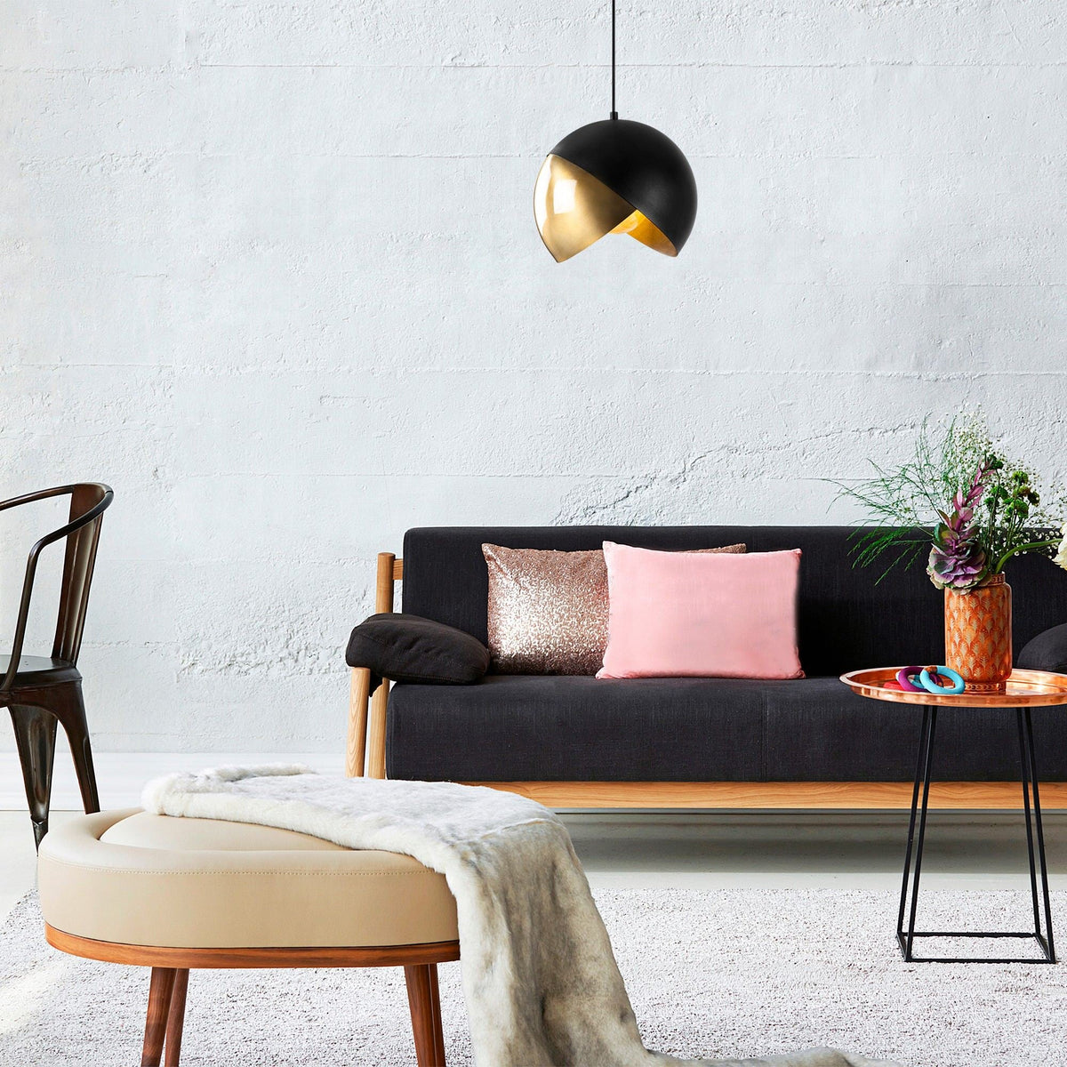 Candelabru, Pacman - 2633, Negru / Vintage
