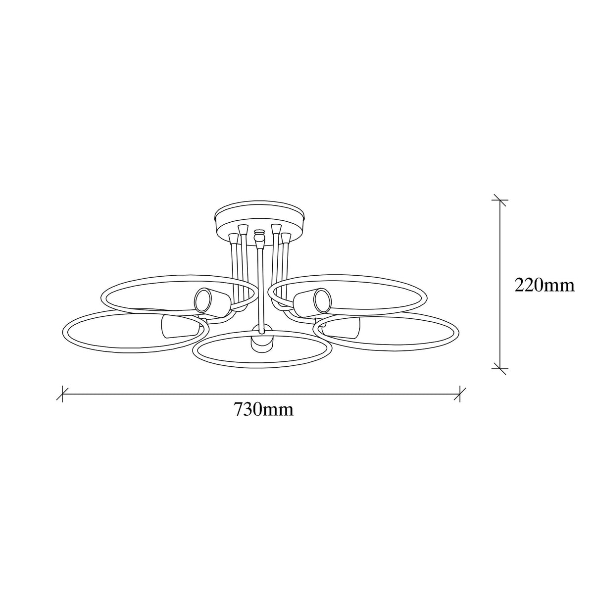 Candelabru, Circle - 1346, Negru