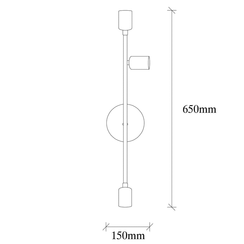 Aplica 3163, auriu/alb, metal, 15x65 cm