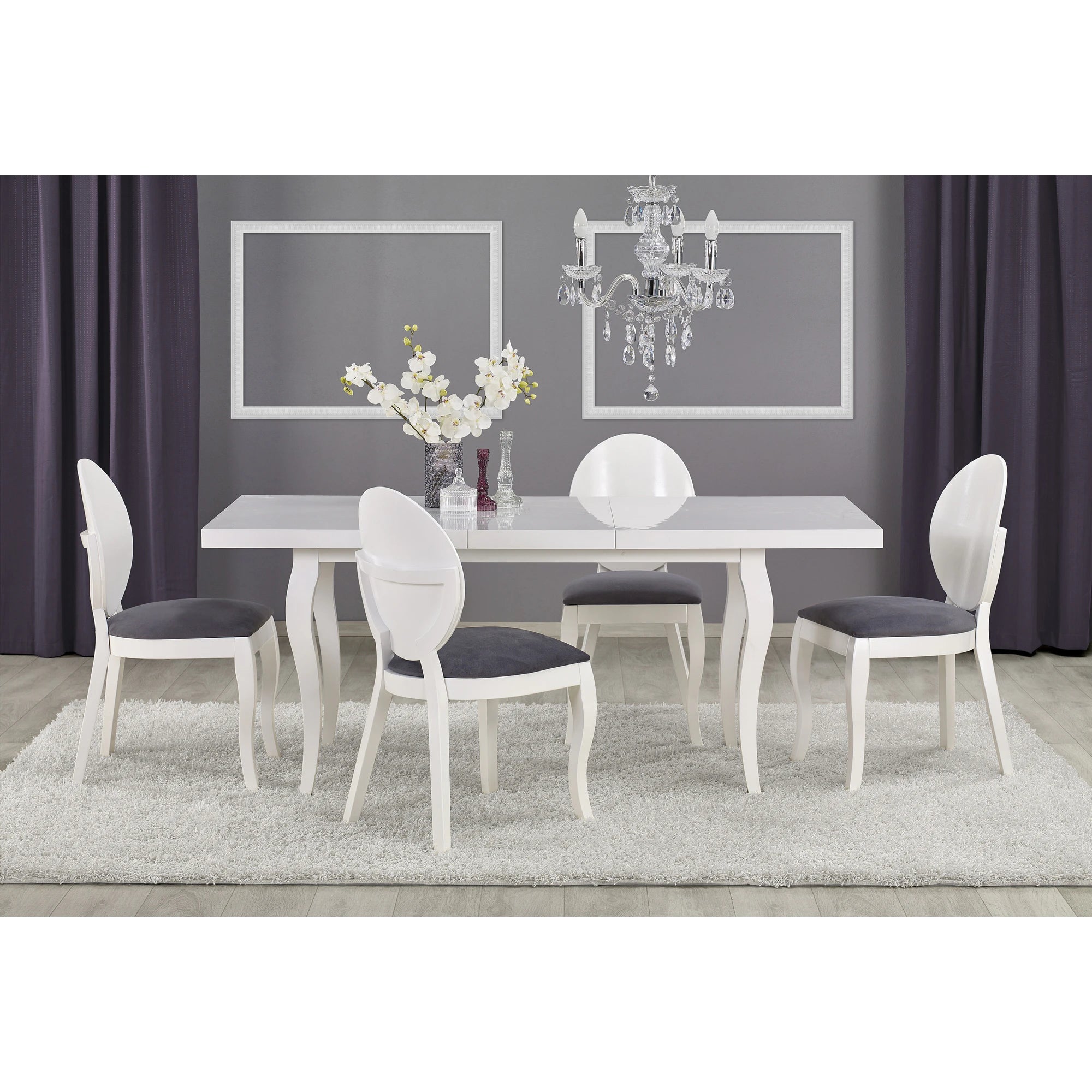Masa extensibila MOZART, alb, 160/240x90x75 cm