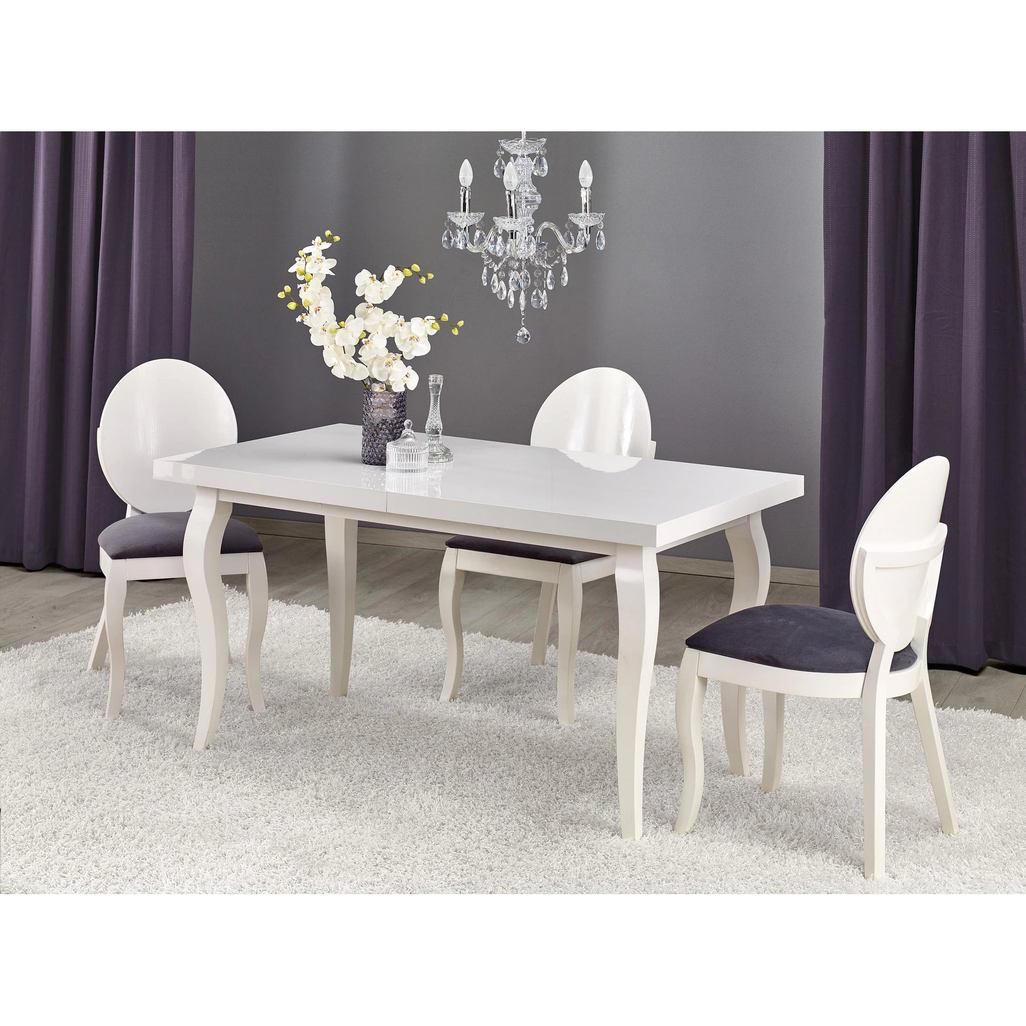 Masa extensibila MOZART, alb, 160/240x90x75 cm