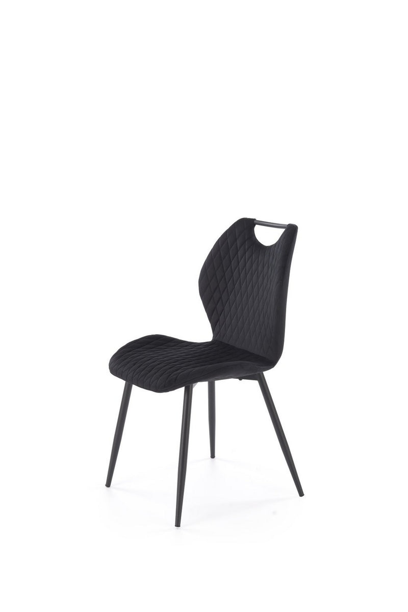 Scaun K569, negru - HLR 66, stofa catifelata/otel, 47x54x84 cm