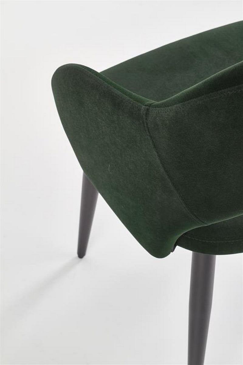 Scaun K364, verde inchis/negru, stofa catifelata/metal, 55x55x88 cm