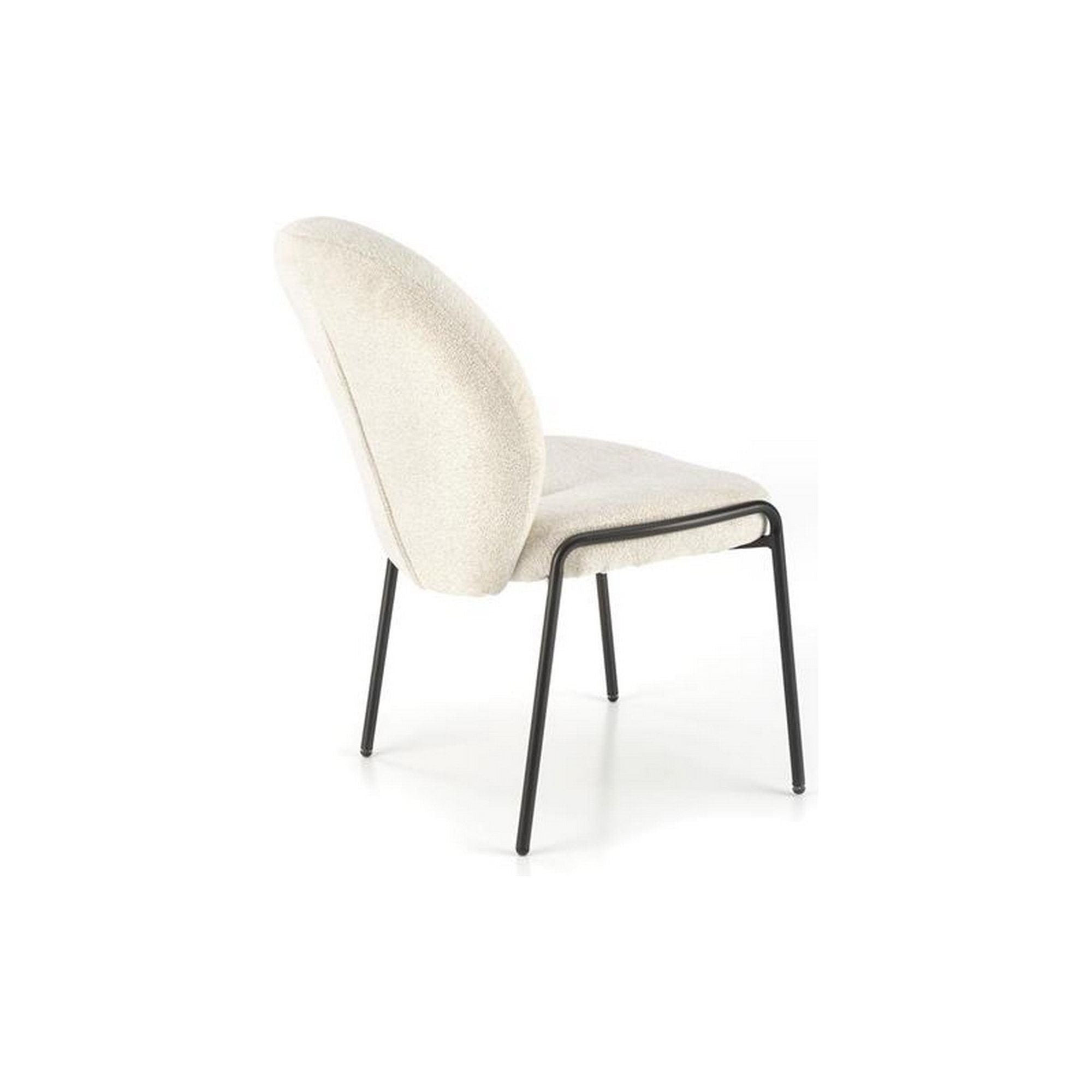 Scaun tapitat K507, crem, stofa, 55x71x87 cm