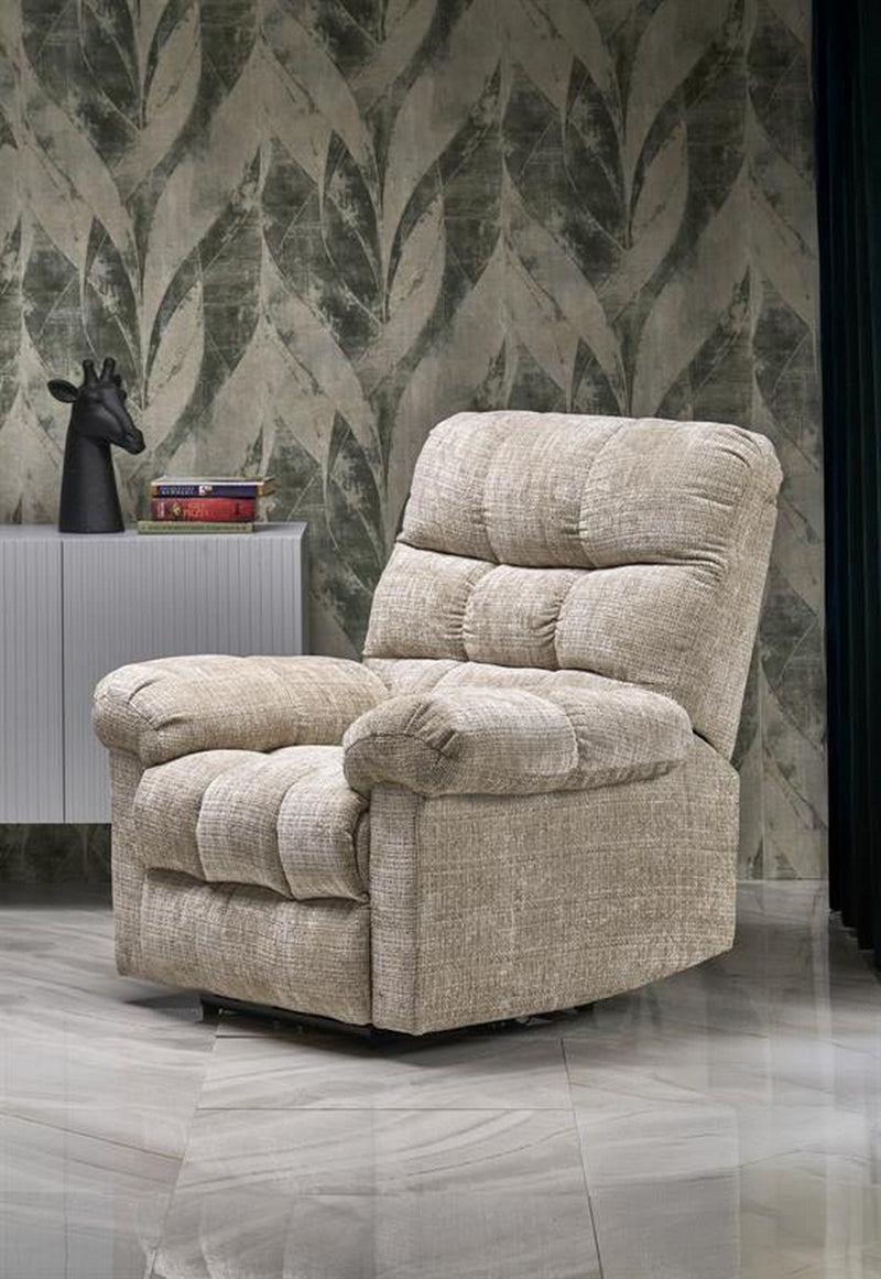 Fotoliu recliner AMORE, bej, stofa, 105x100x86 cm