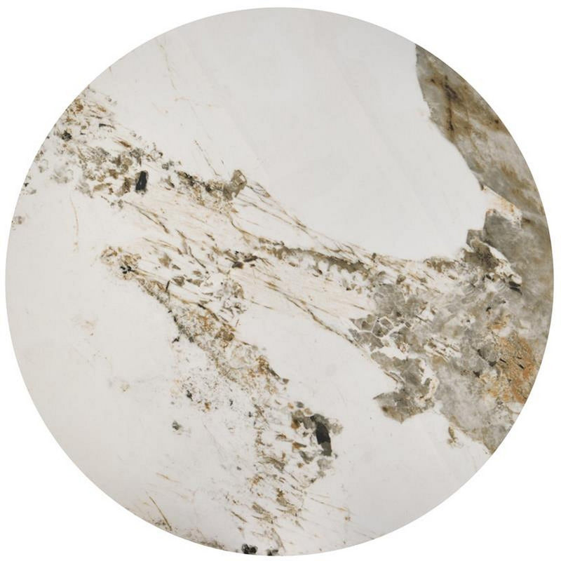 Masuta cafea VENUS 2, alb/auriu, ceramica/metal, 80x80x44 cm