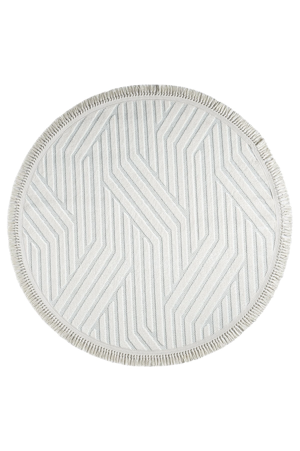 Covor SOSA, 95x95 cm, forma rotunda, polipropilena, alb, 9001