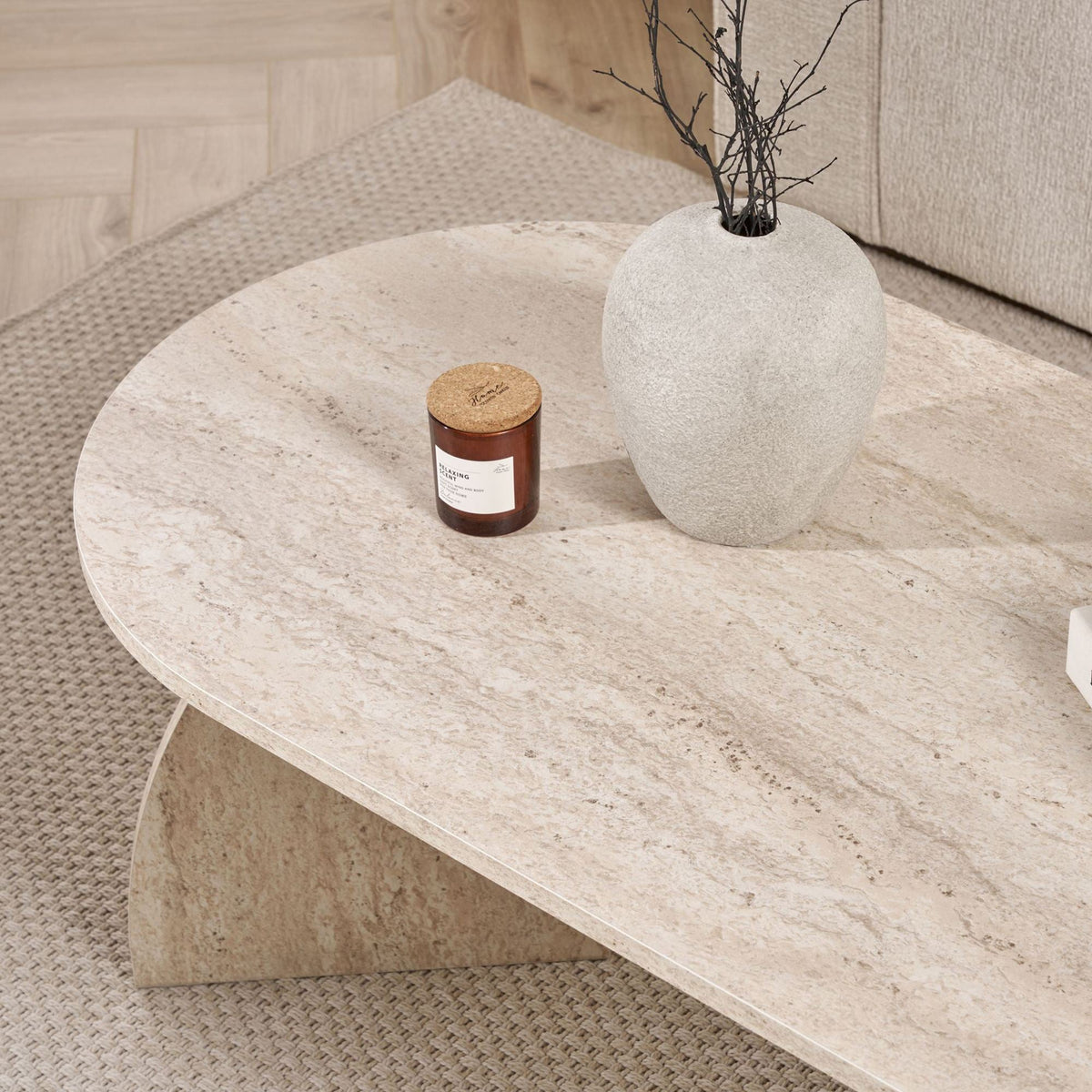 Măsuță de cafea, Melina - Travertine, Travertin