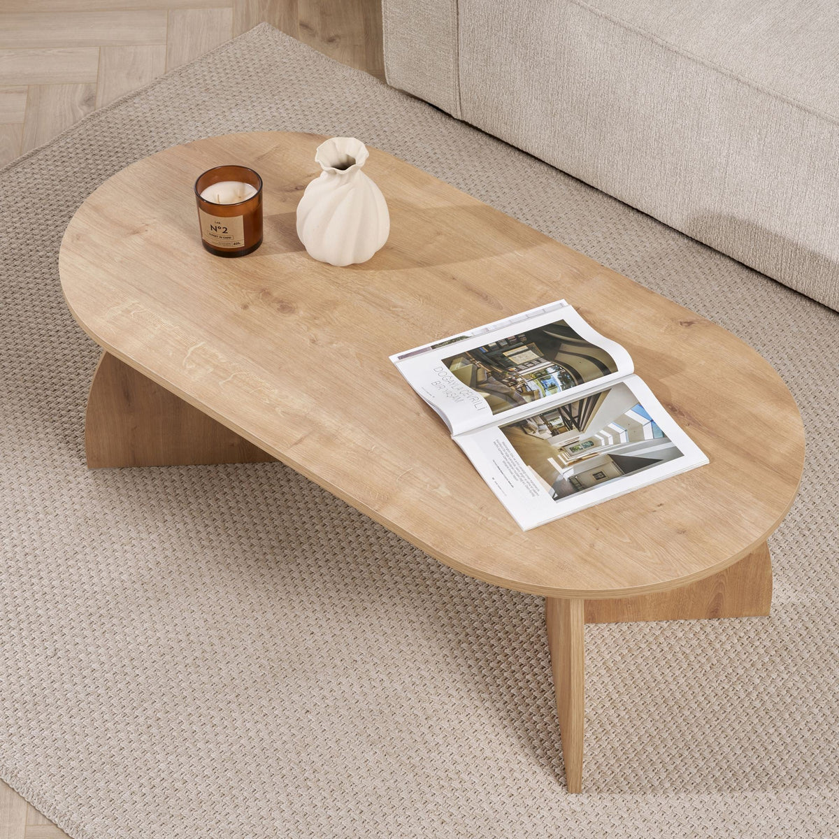 Măsuță de cafea, Melina - Sapphire Oak, Stejar Safir