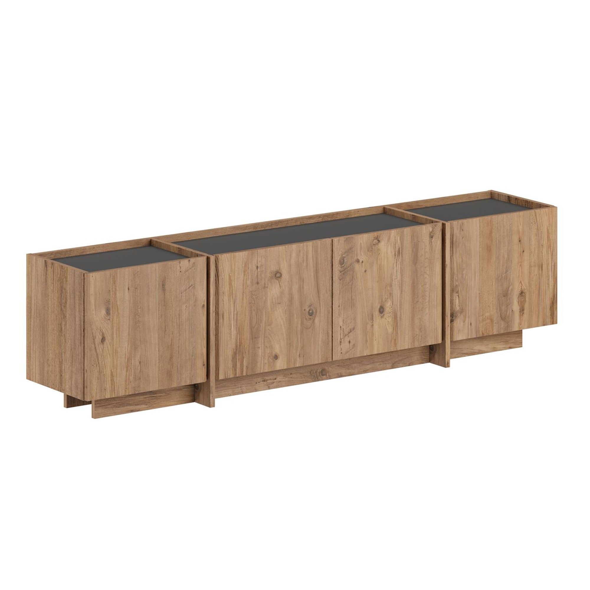 Comodă TV, Lowen - Atlantic Pine, Anthracite, Pin Atlantic / Antracit