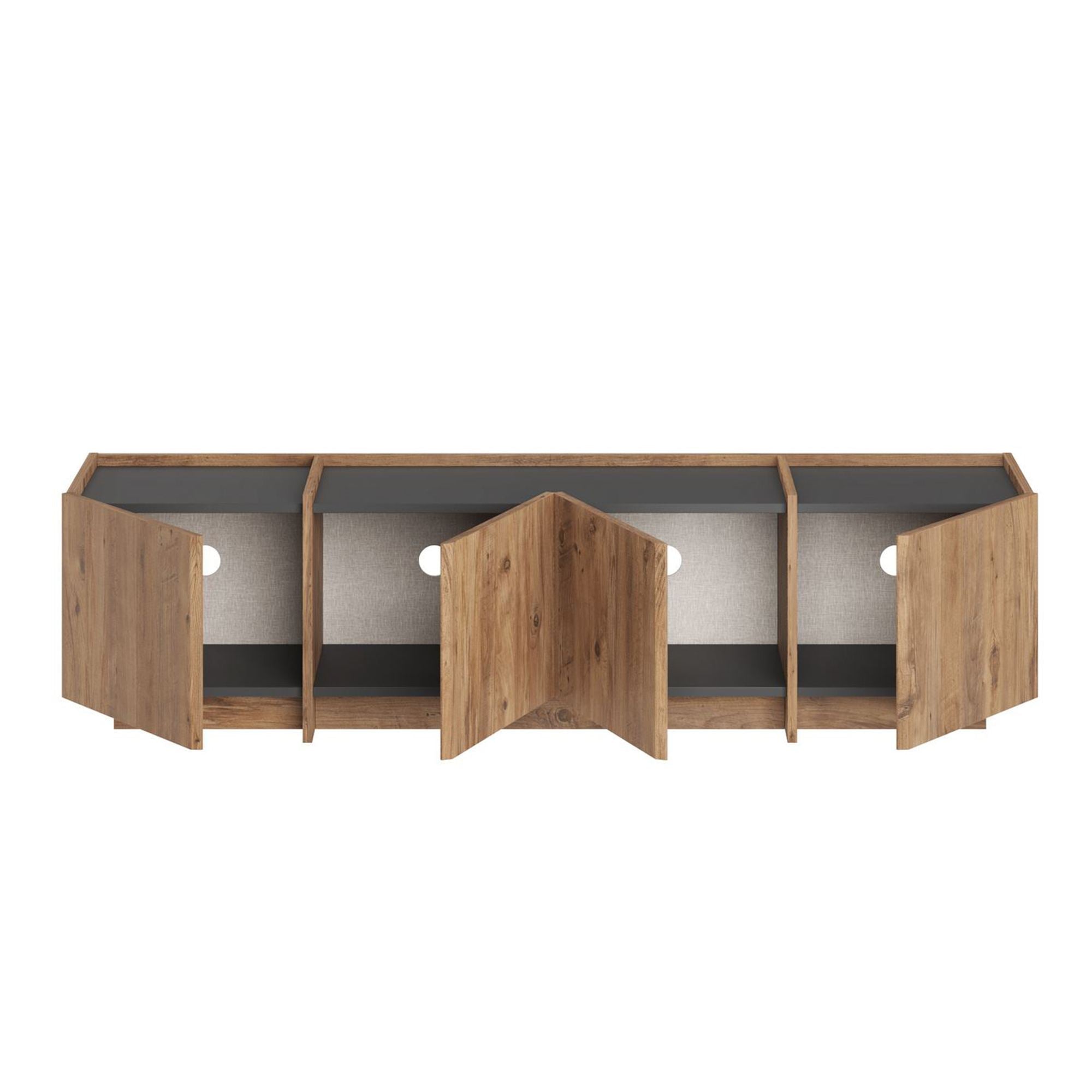 Comodă TV, Lowen - Atlantic Pine, Anthracite, Pin Atlantic / Antracit