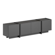 Comodă TV LOWEN, gri antracit/negru, PAL melaminat, 180x35x46 cm