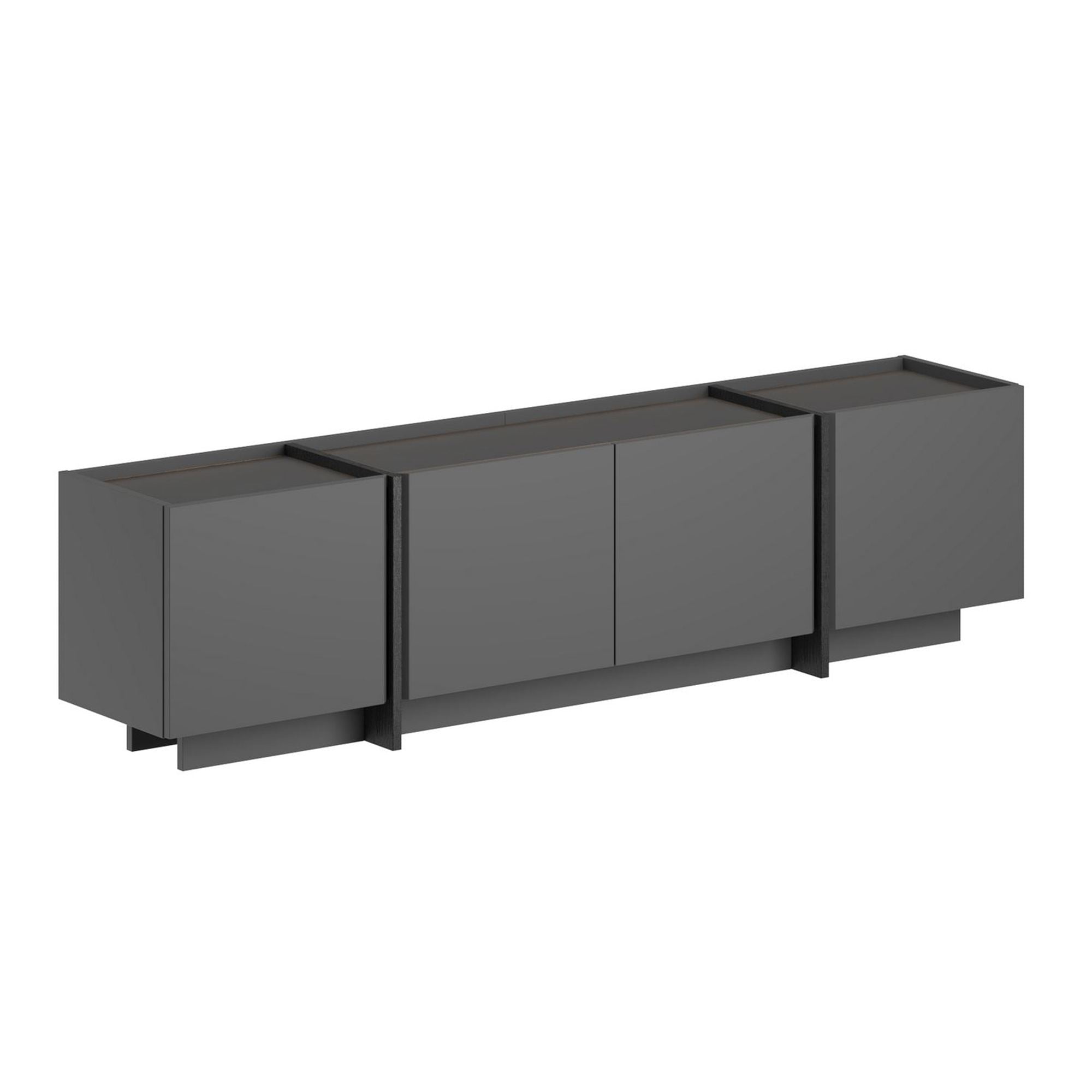 Comodă TV, Lowen - Anthracite, Black, Antracit / Negru