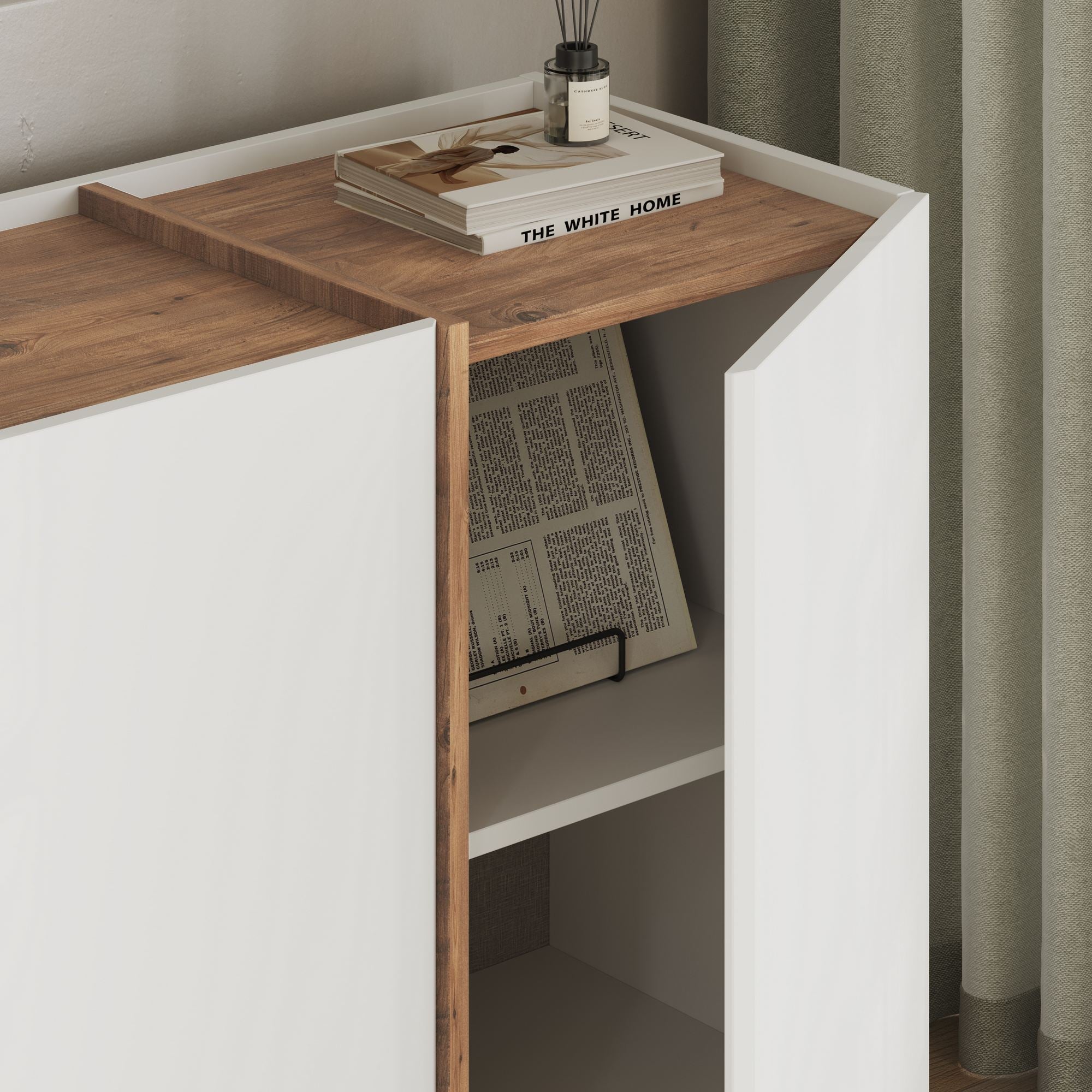 Consolă, Dorma - White, Atlantic Pine, Alb / Pin Atlantic