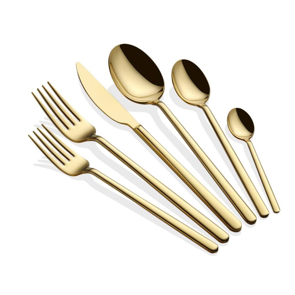 Set tacâmuri (36 piese), Allegra - Gold, Auriu