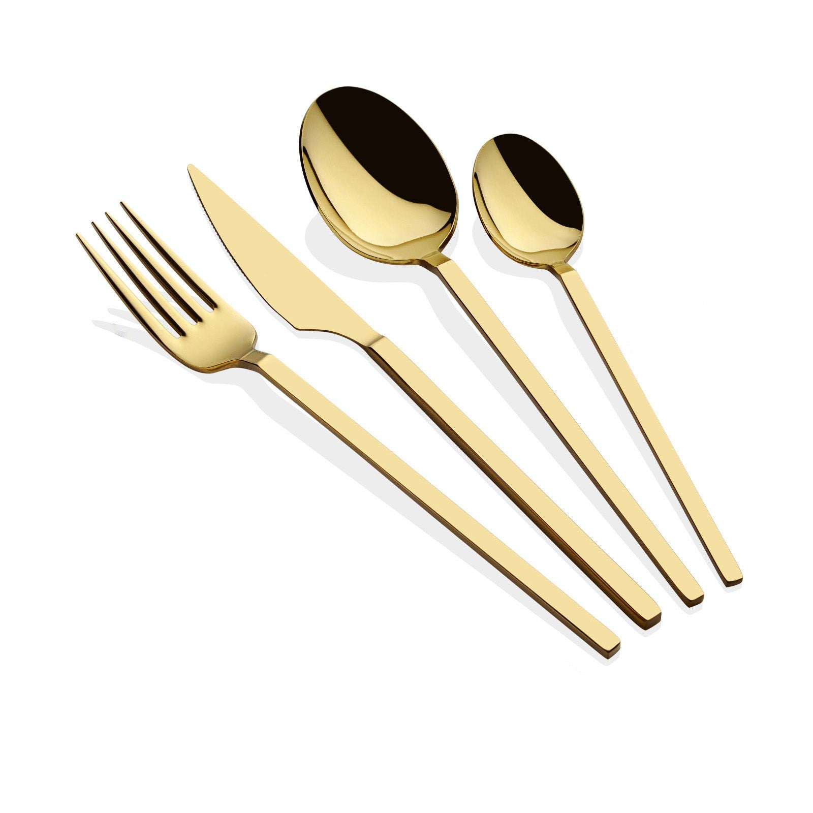 Set tacâmuri (24 piese), Carre - Gold, Auriu