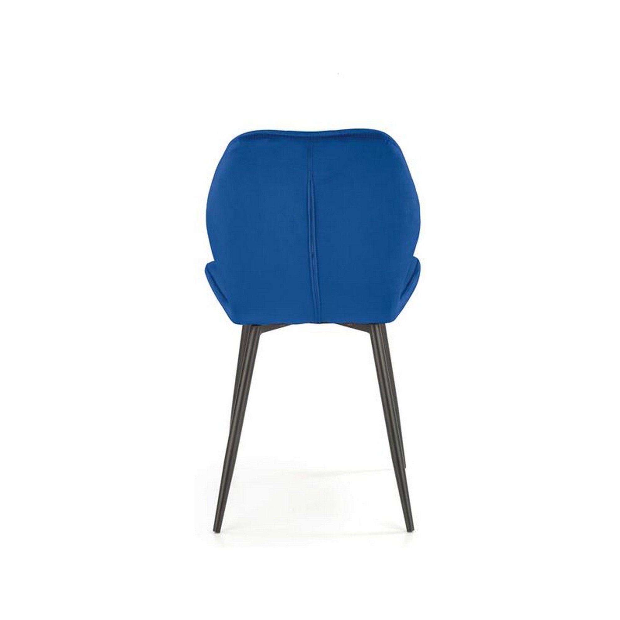 Scaun K453, albastru/negru, stofa catifelata/metal, 48x53x86 cm