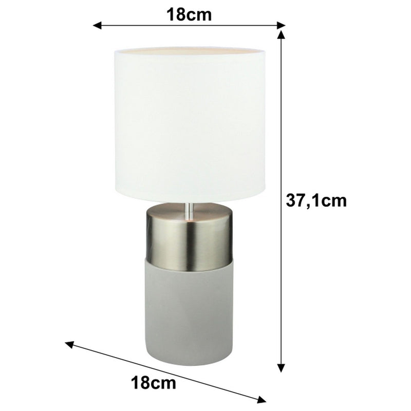 Lampa QENNY TYPUL 19, gri/alb, 18x18x37.1 cm