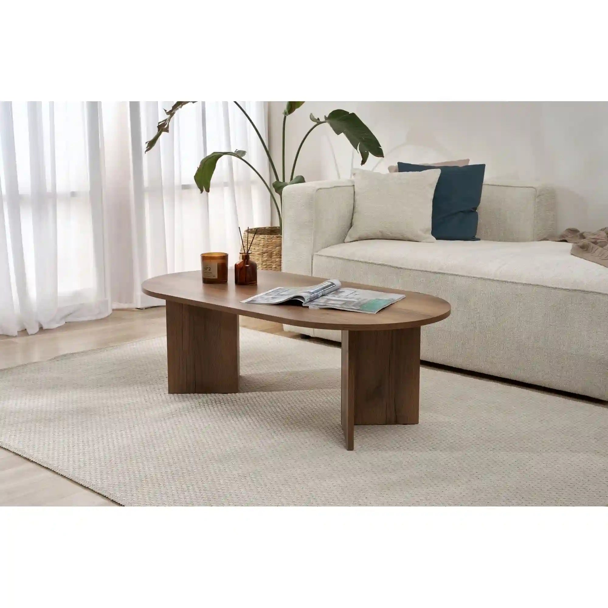 Masuta cafea SABLE, nuc inchis, PAL, 119x60x40 cm