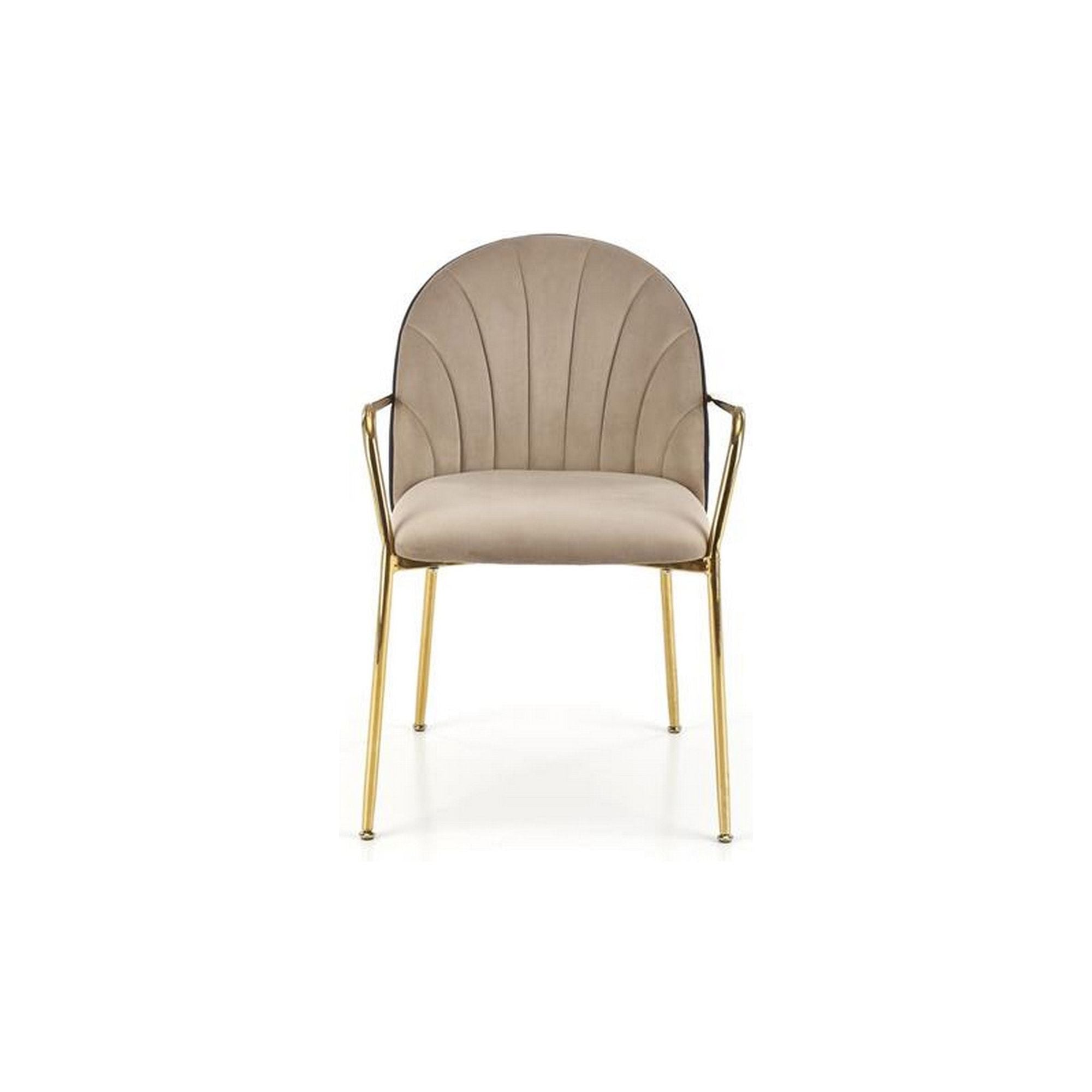 Scaun tapitat K500, bej/auriu, stofa catifelata, 53x57x80 cm