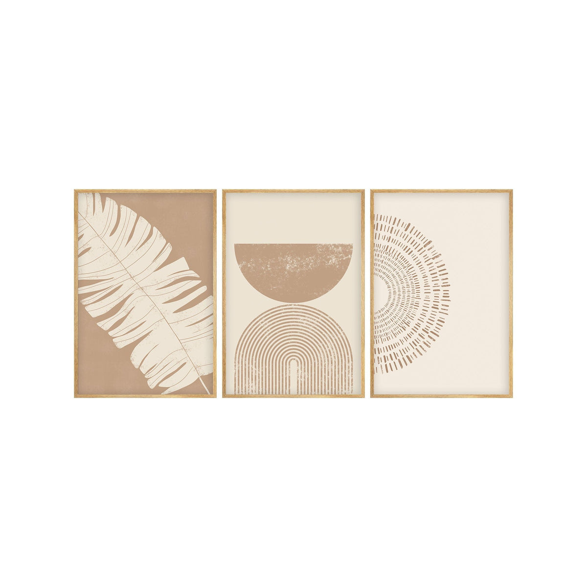 Tablou decorativ MDF cu ramă (3 piese), Huhu259 - 50 x 70, Multicolor