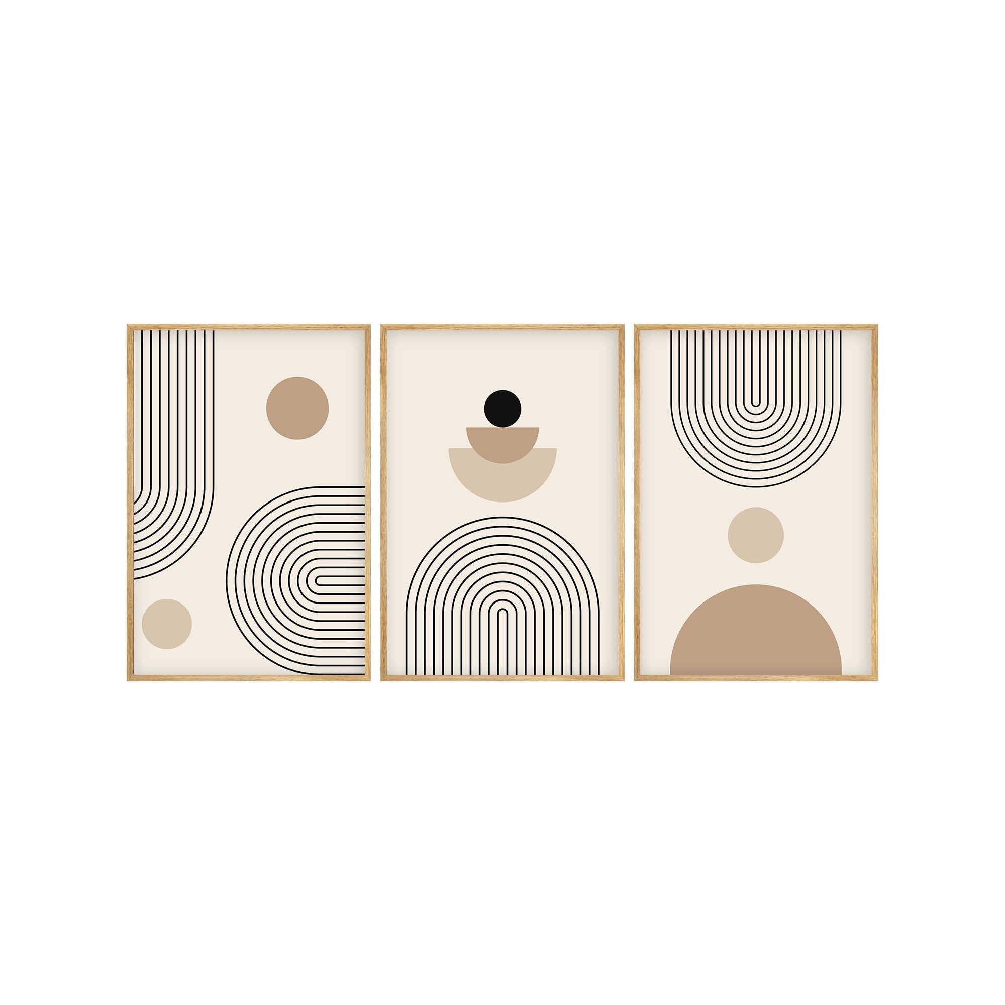 Tablou decorativ MDF cu ramă (3 piese), Huhu261 - 50 x 70, Multicolor