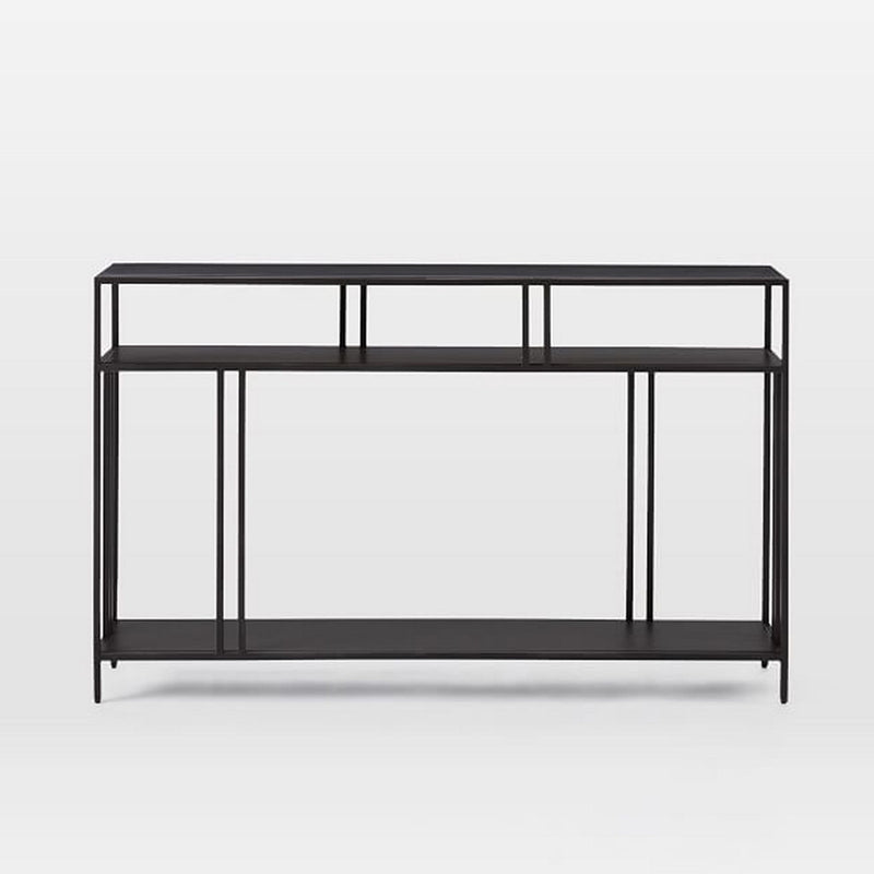 Consola VENEDIK, negru, PAL melaminat/metal, 110x30x78 cm