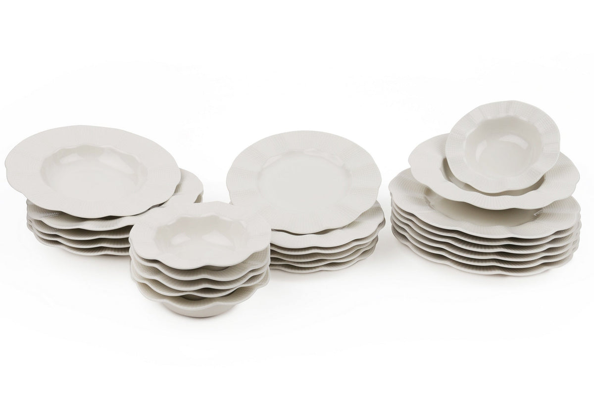 Set veselă (24 piese), MLN24Y2740694, Crem