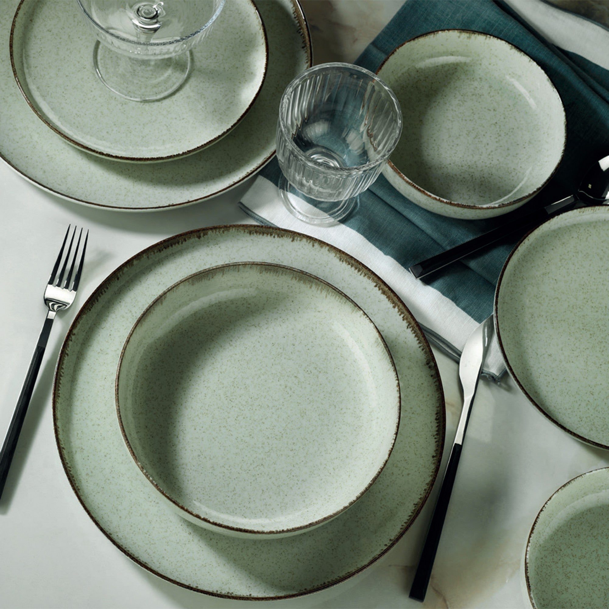 Set veselă (24 piese), MOD24Y2730P03, Verde