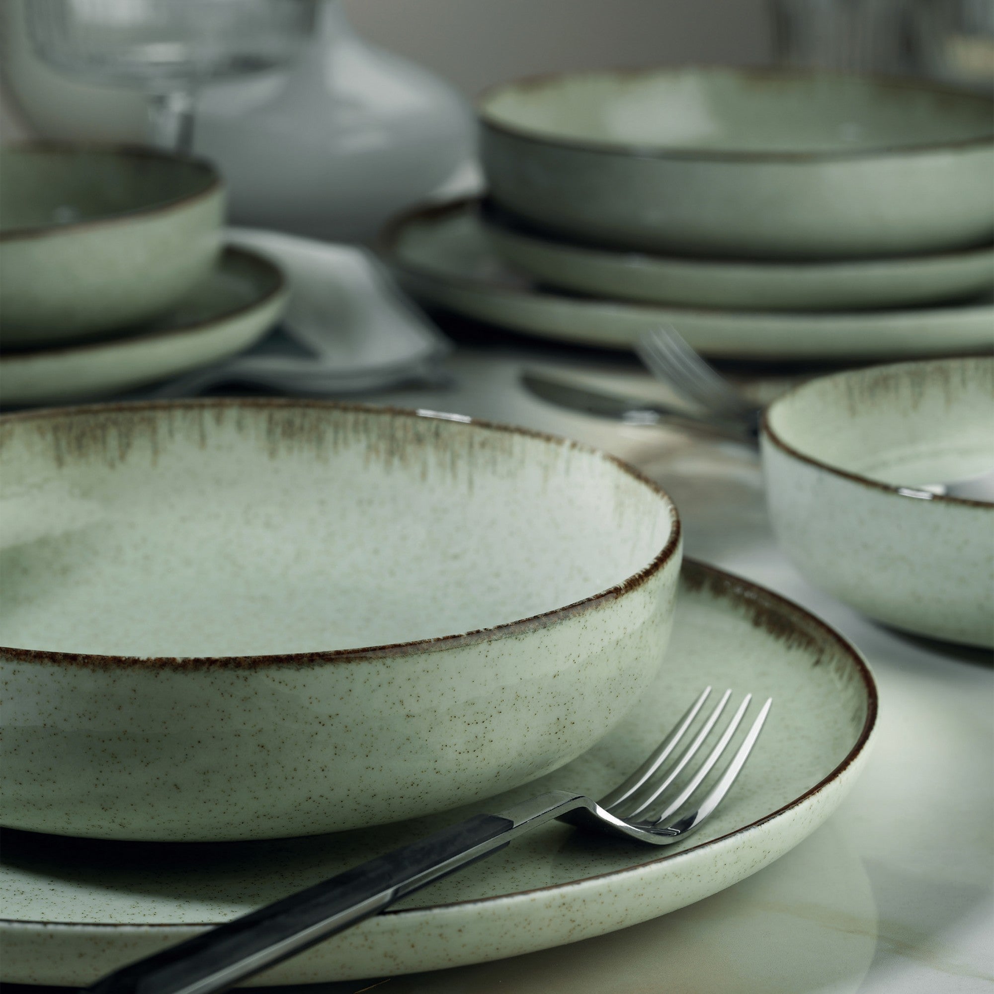 Set veselă (24 piese), MOD24Y2730P03, Verde