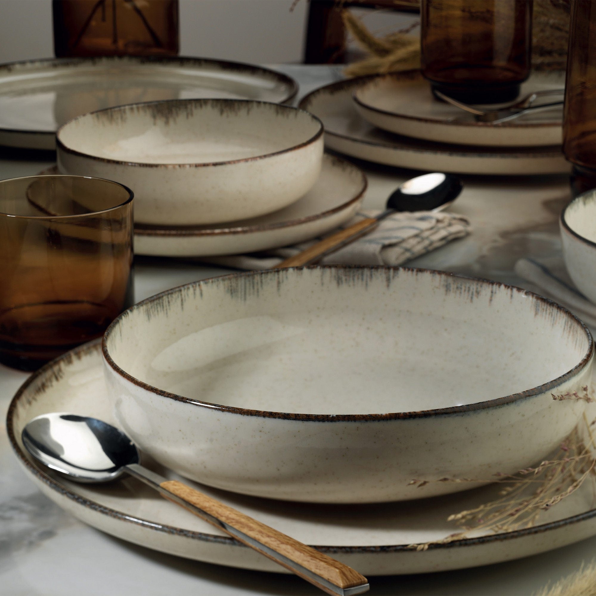 Set veselă (18 piese), MOD18Y2730P02 - Cinnamon, Scorțișoară