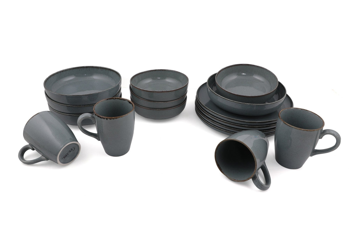 Set veselă (16 piese), MOD16Y2730P01, Albastru