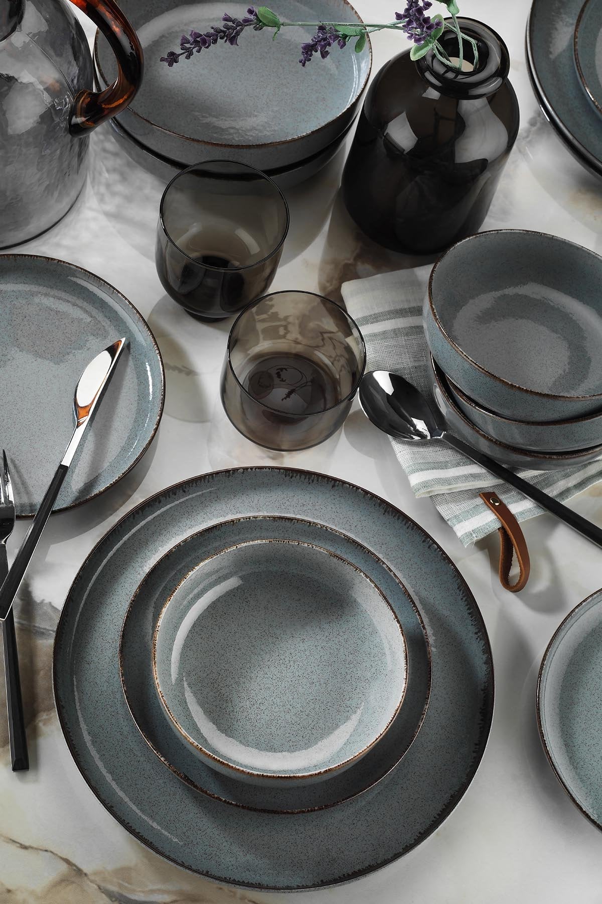 Set veselă (16 piese), MOD16YS730P01, Albastru